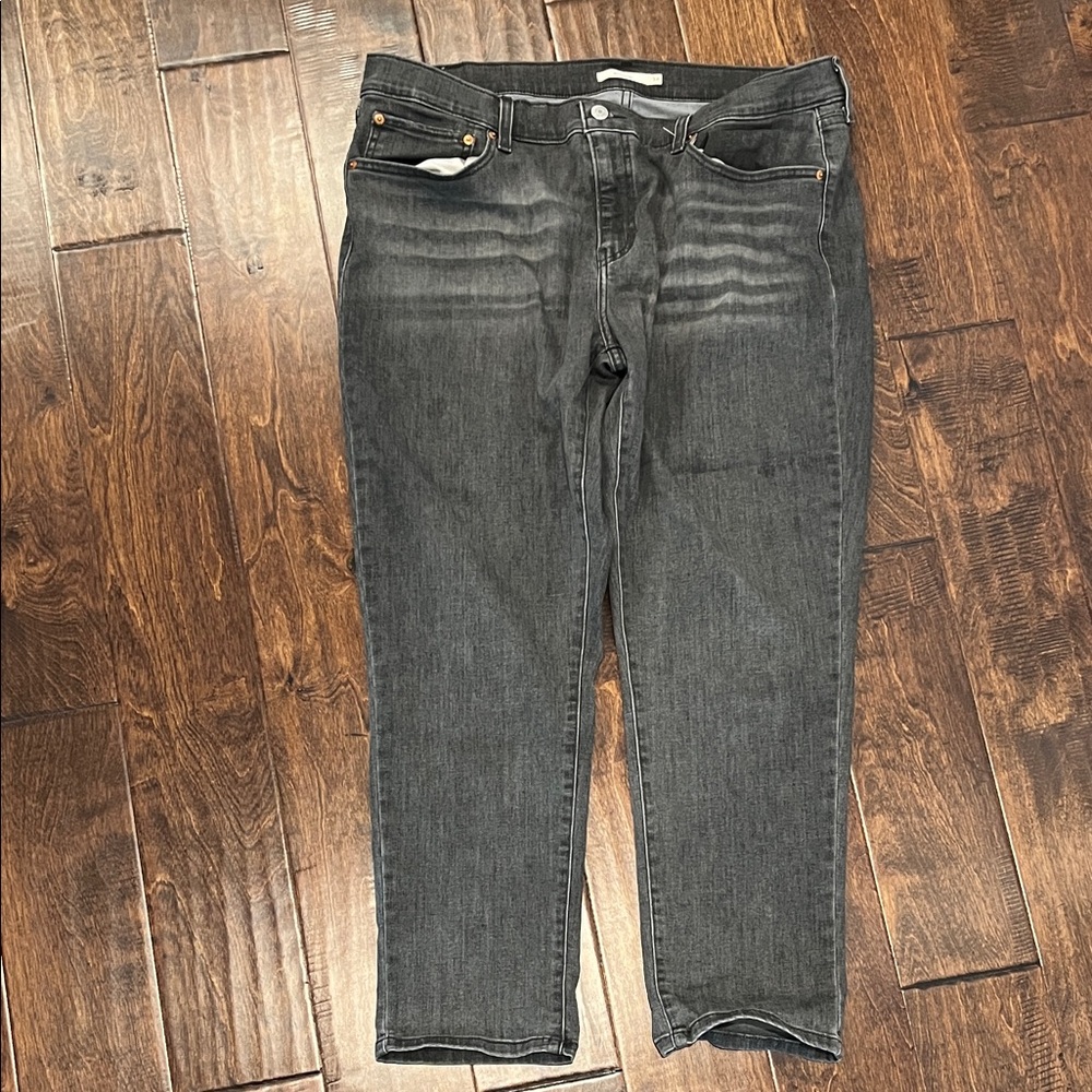 Levi’s Boyfriend Washed Black Denim Jeans